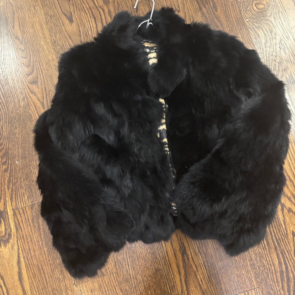 EUC Grace Sun 100%  genuine rabbit fur jacket sz S